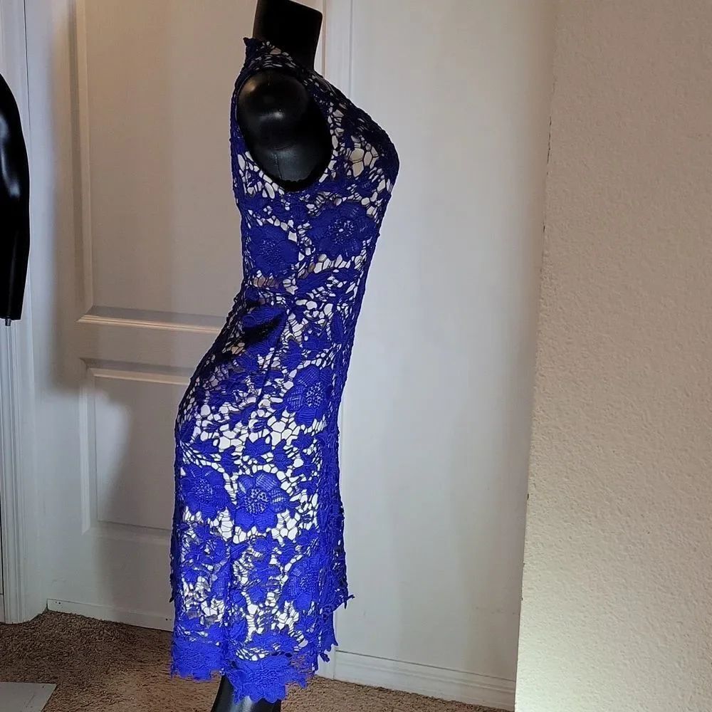 BRAND NEW RYAN MICHELLE LACE SLEEVELESS ROUNDNECK LINE DRESS - Picture 13 of 16